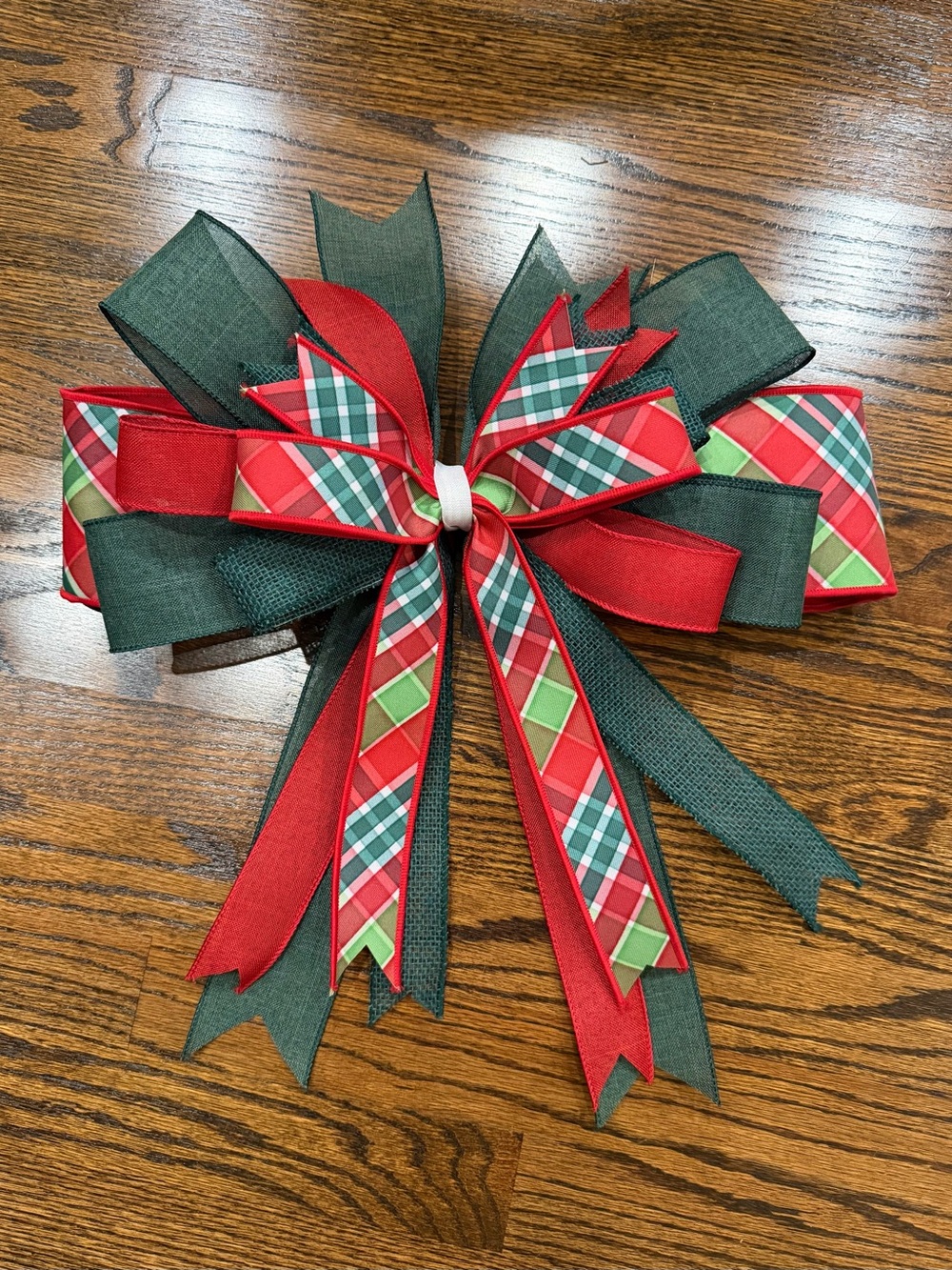 Classic Holiday Plaid Bow in Red and Green